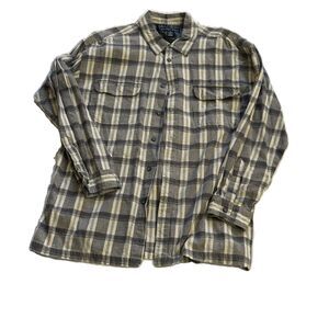 Y2K Anchor Blue plaid flannel shirt – XL